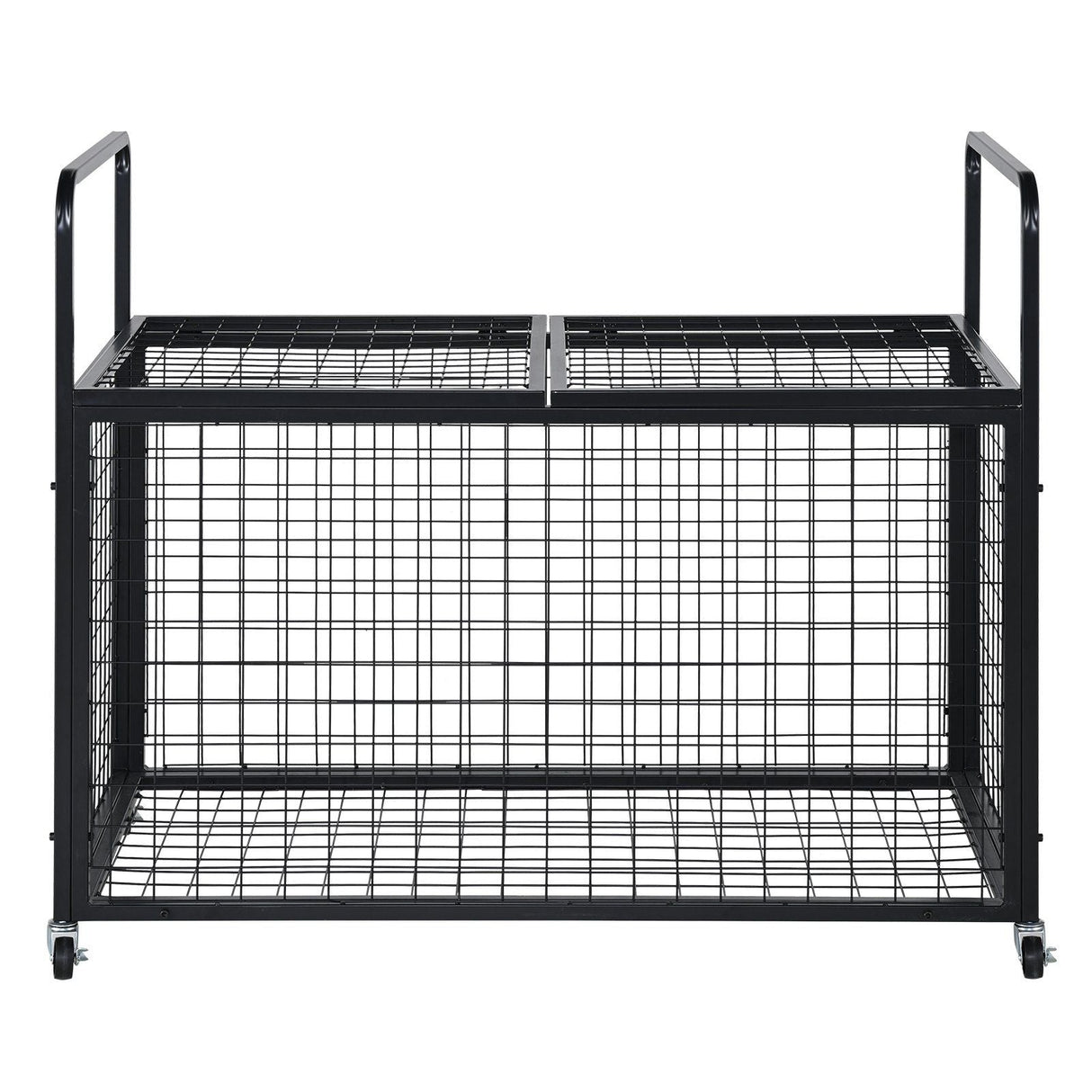 Heavy-Duty Lockable Sports Ball Storage Cart - Double Lid Organizer for Home and Gym