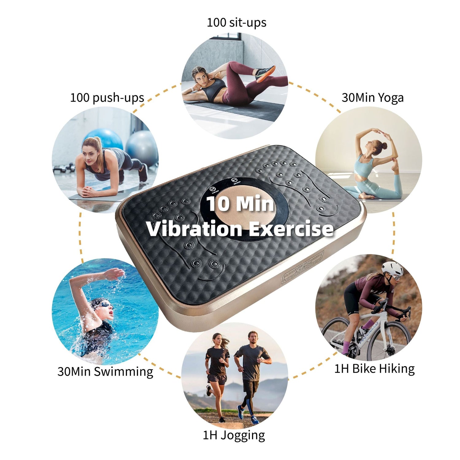 Vibration Plate Fitness Platform, Whole Body Exercise Machine for Lymphatic Drainage, Shaking Workout Board with 120 Speed Levels, Fat Burner and Weight Loss Equipment for Men and Women.