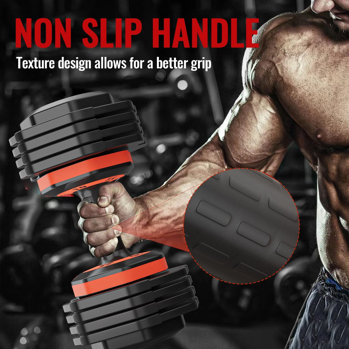 25LB 5 in 1 Single Adjustable Dumbbell Free Dumbbell Weight Adjust with Anti-Slip Metal Handle, Ideal for Full-Body Home Gym Workouts
