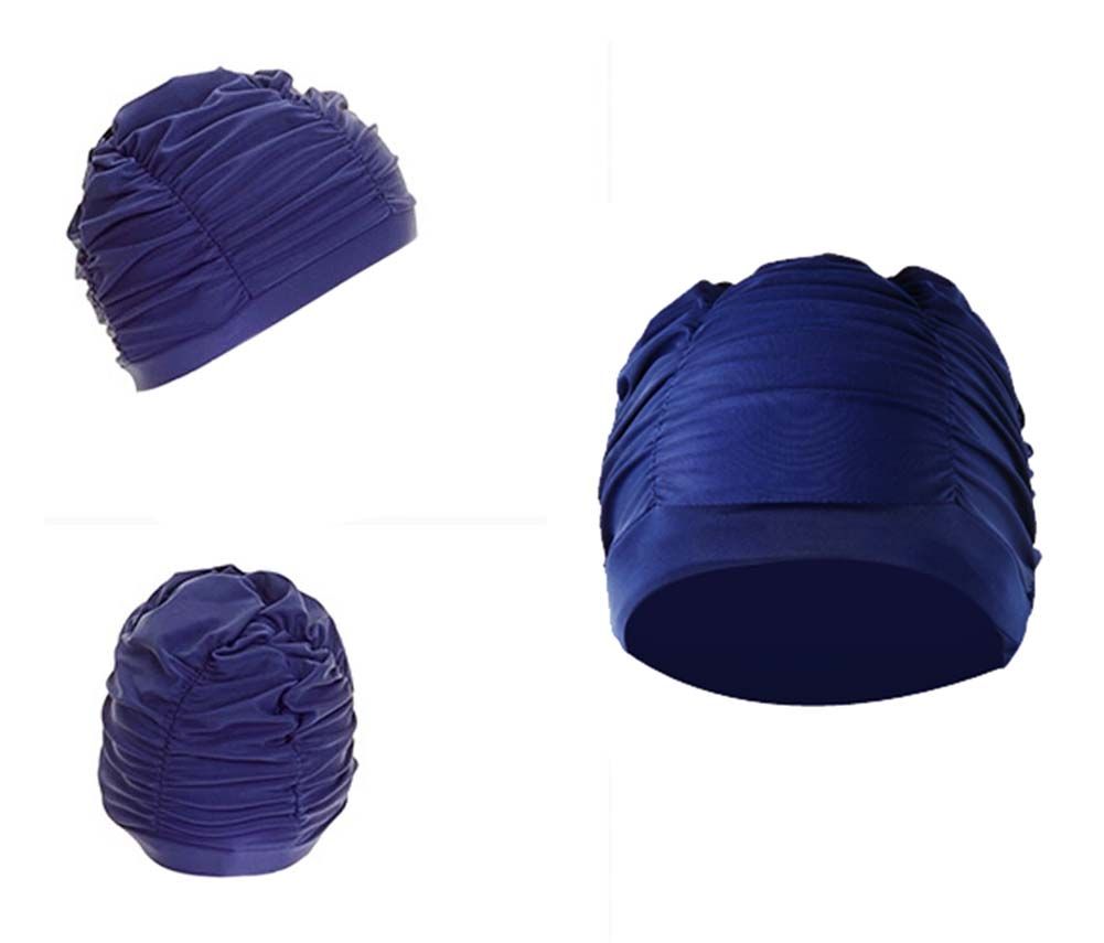 blue Long Hair Swim Caps Waterproof Swimming Cap