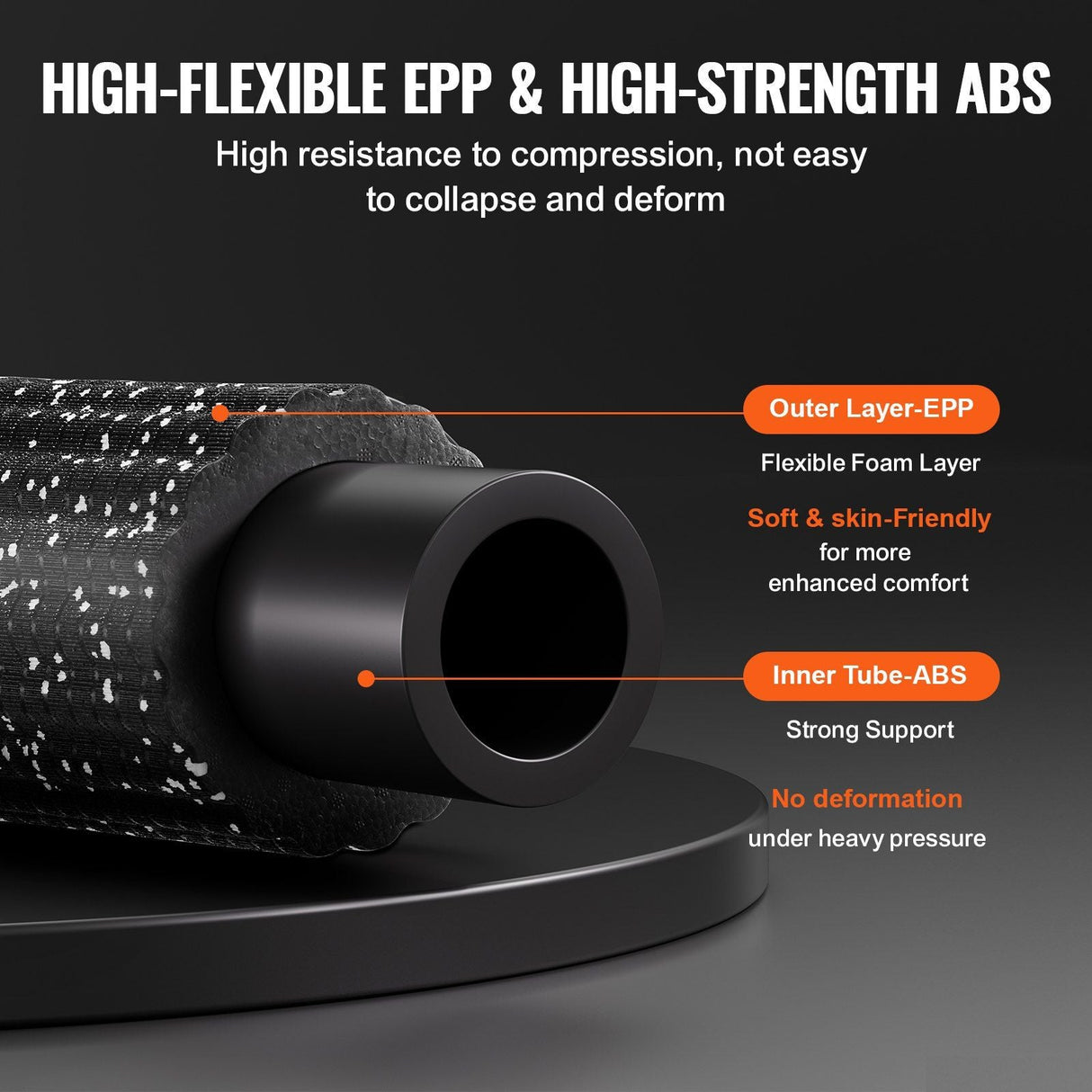 Vibrating Foam Roller 4 Intensities Rechargeable Electric EPP Foam Roller