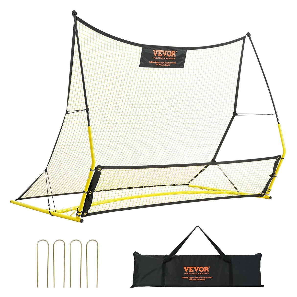 Soccer Trainer, 2-IN-1 Portable Soccer Rebounder Net, 71"x40" Iron Soccer Practice Equipment,