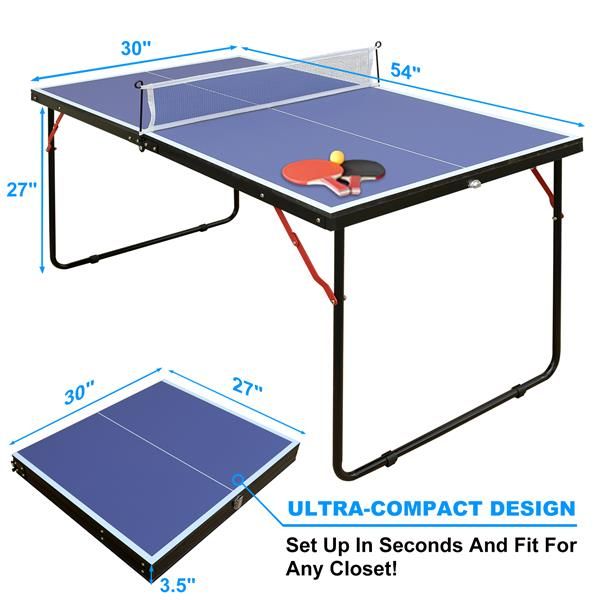 ping pong Table, Tennis Table Foldable & Portable Ping Pong Table Set with Net and 2 Ping Pong Paddles for Indoor Outdoor Game