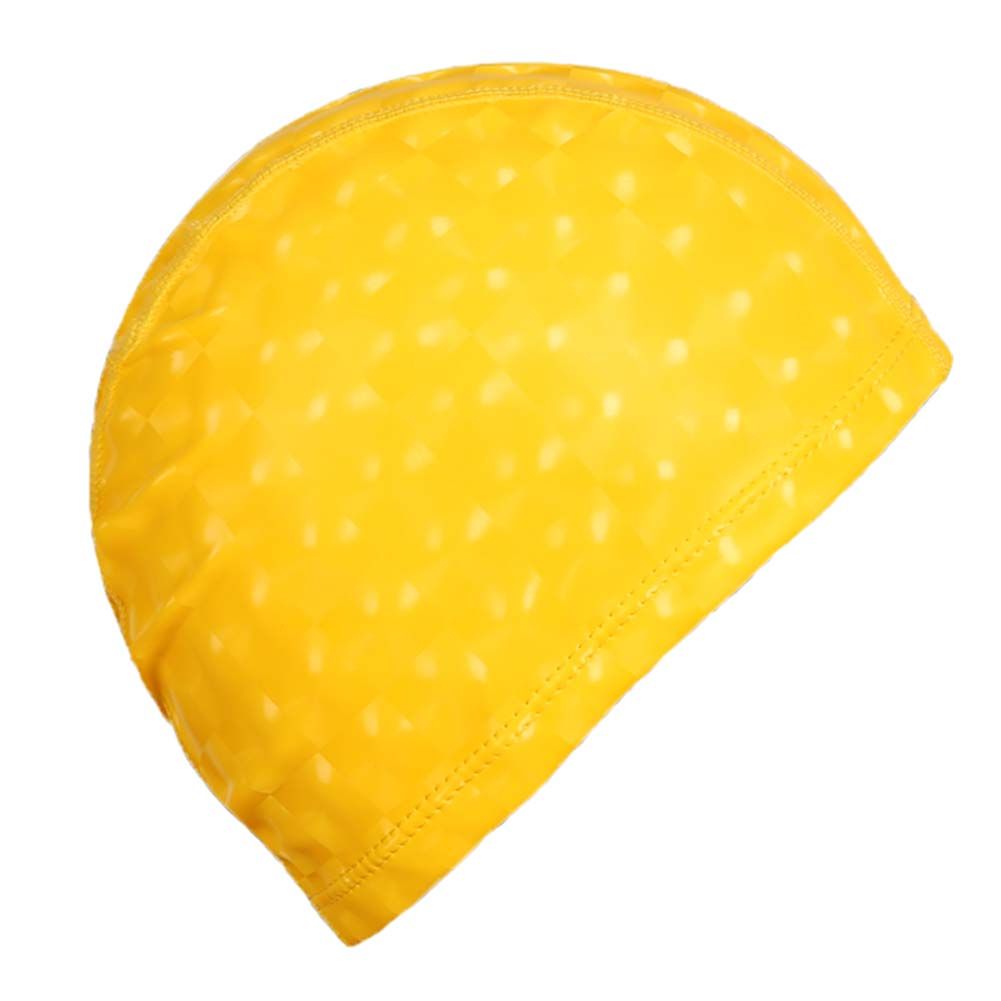 Swim Caps Waterproof Swimming Cap, yellow, 2 Pack Solid Color