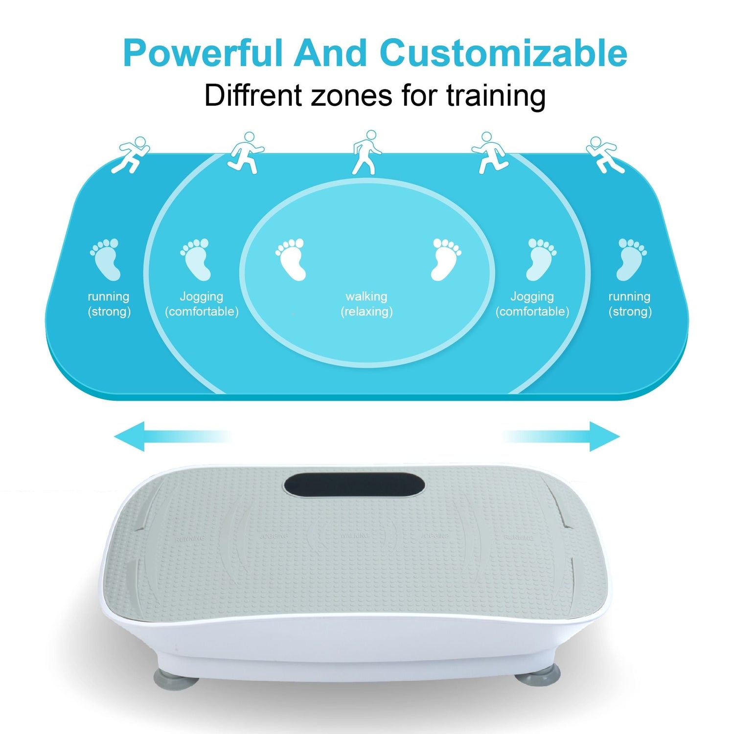 Silent Vibration Platform Crazy Fitness Massage 10-Frequency Weight Loss & Fat Burner Body Shaking Machine For Unisex Grey033