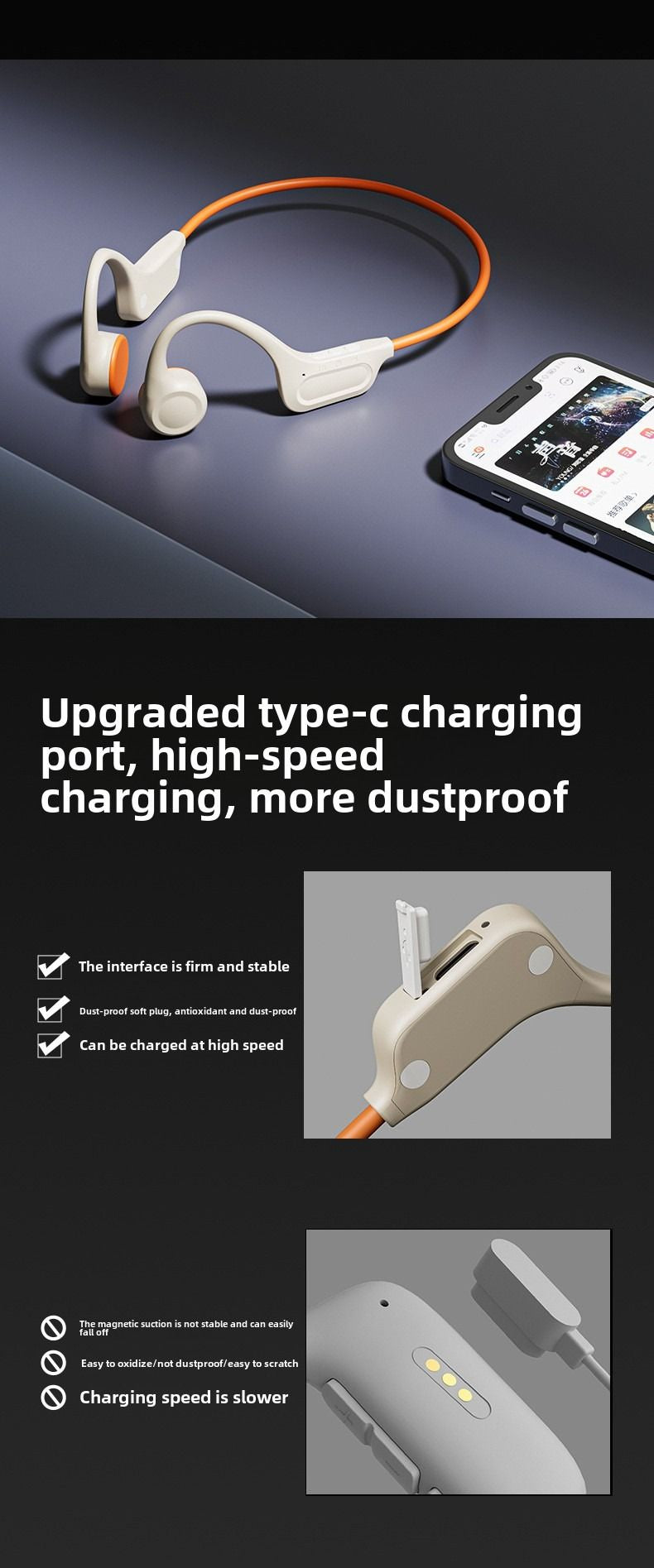 Bluetooth headset 32G memory earbuds not into the ear sports running anti-drop headphones