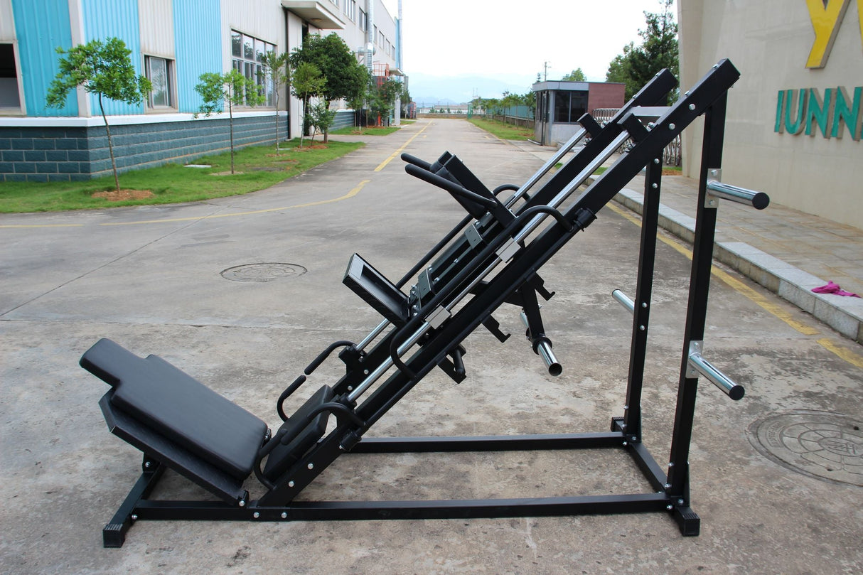 Leg Press Hack Squat Machine, Professional Adjustable Leg Press Machine for Home Gym with Linear Bearing, Specialty Hack Squat Machine for Full Lower Body Workout with Weight Storage