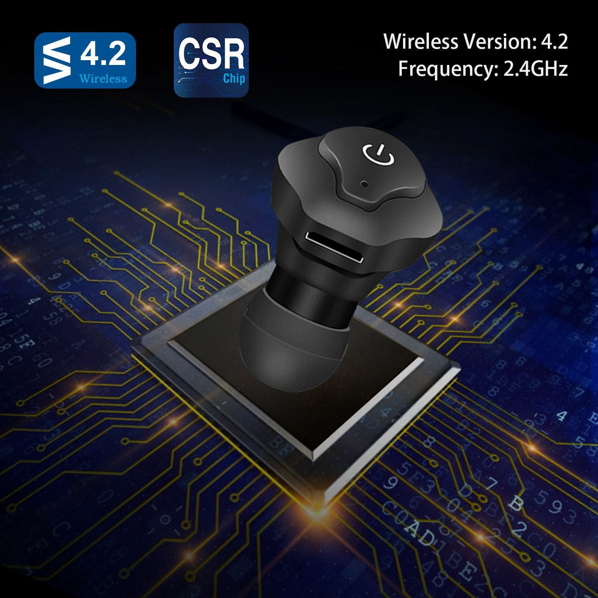 Wireless Earbuds CSR V4.2 In-ear Stereo Headsets IP44 Waterproof Apt-X TWS Headphones Noise Cancelling