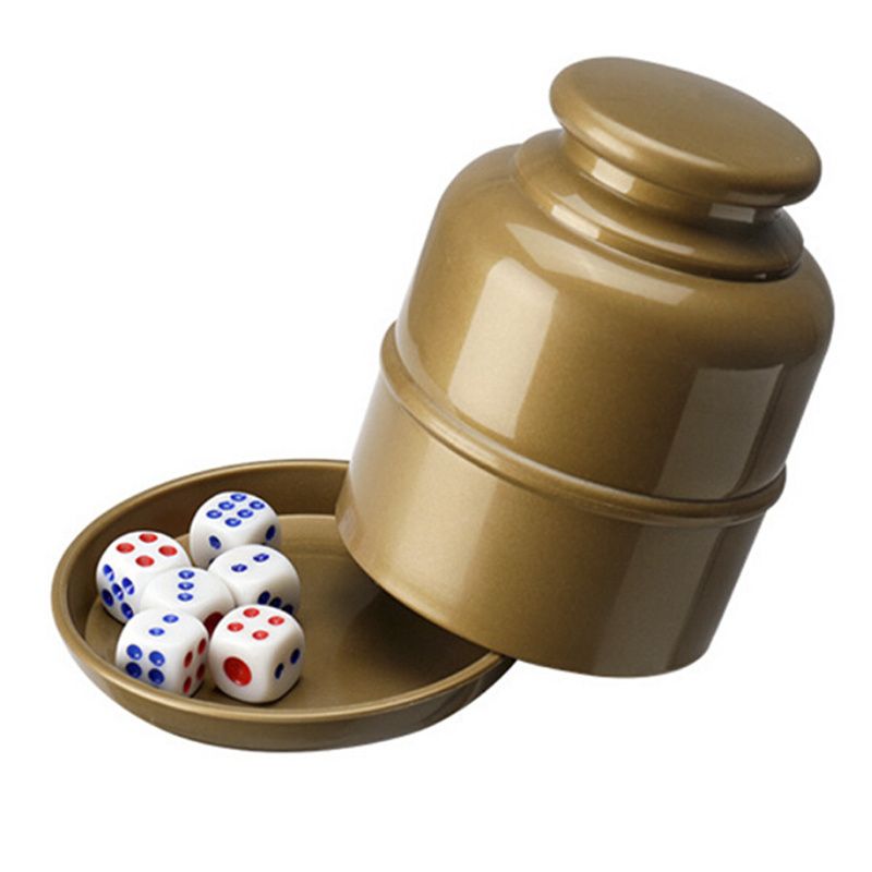 1pc standard Dice & Dice Cup Set; Bar Sieve Thickened Combination with Bottom Holder; Outdoor Table Game Accessories