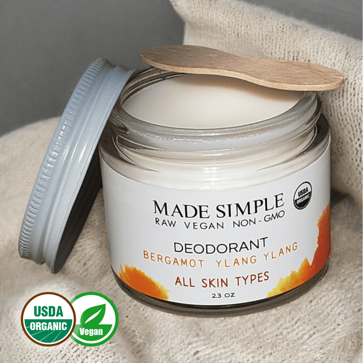 Organic Bergamot Ylang Ylang Natural Deodorant - Vegan & Cruelty-Free