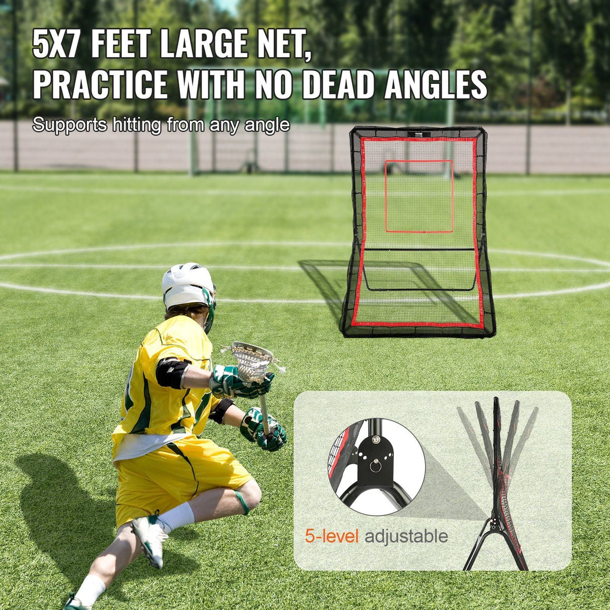 Lacrosse Rebounder for Backyard, 5x7 Ft Volleyball Bounce Back Net