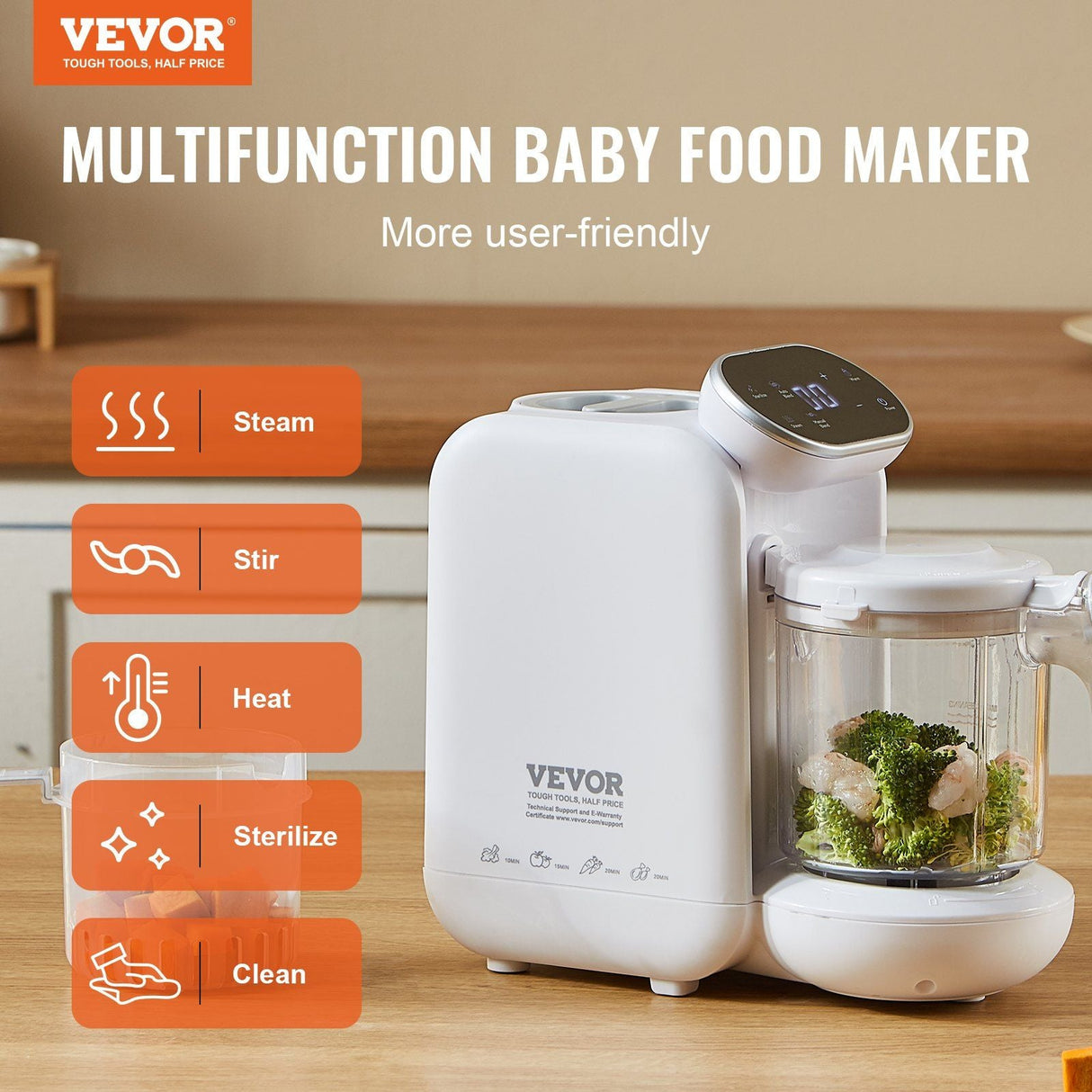 Multi-Functional Baby Food Maker - 430W Processor for Healthy Purees, Steaming & Grinding