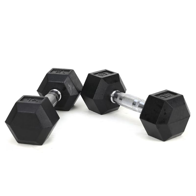 HDRS Rubber Coated Dumbbell with Contoured Chrome Handle