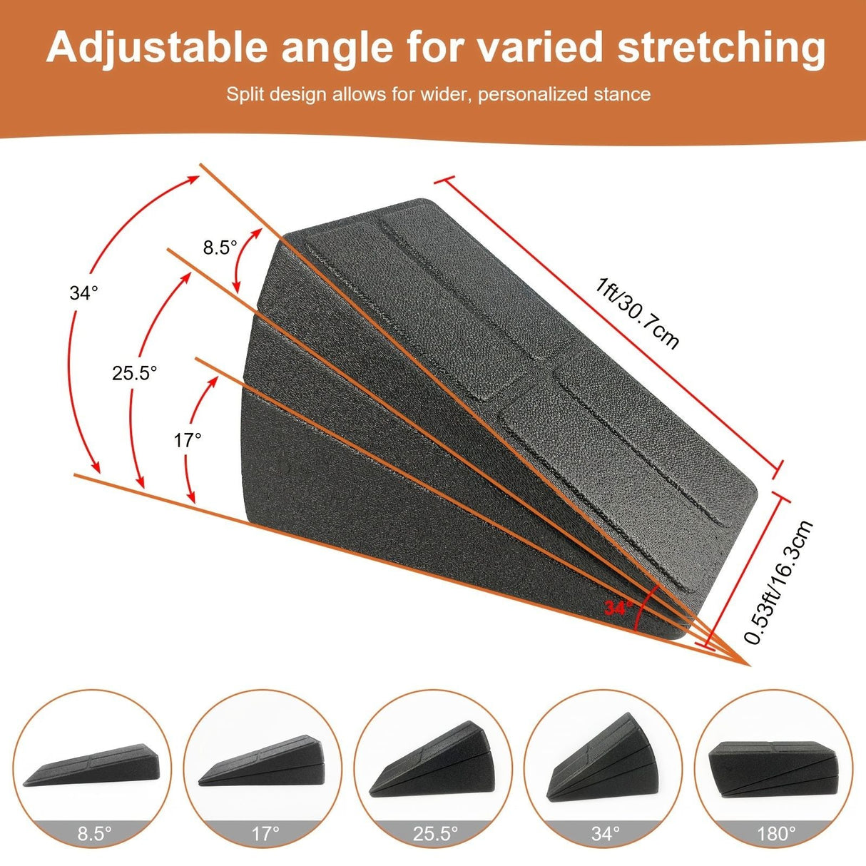 3pcs/set Slant Board; Foam Calf Stretcher With 5 Positions Adjustable Slant Board For calf stretch board