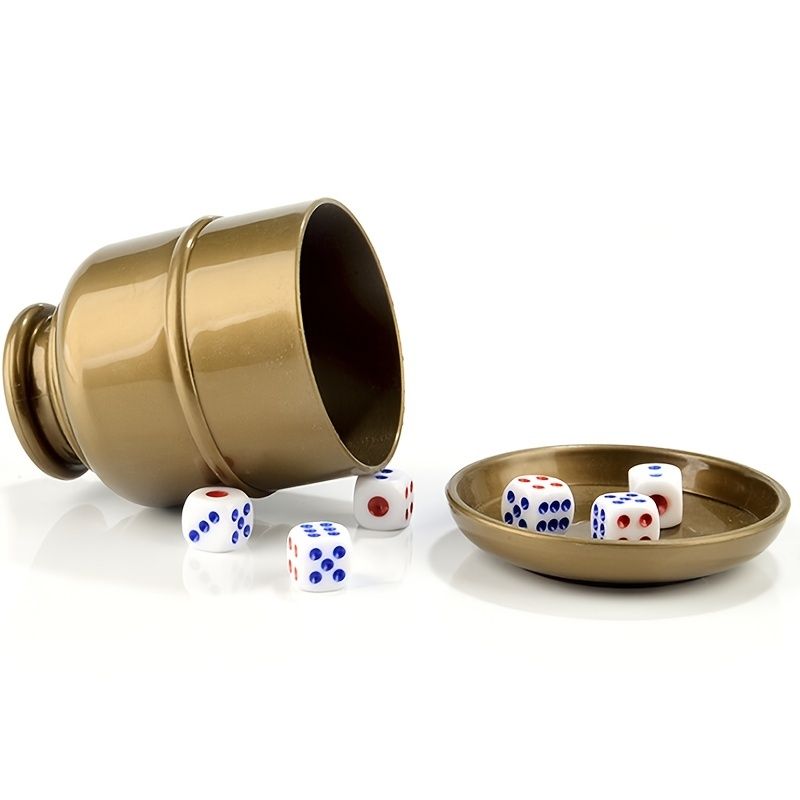1pc standard Dice & Dice Cup Set; Bar Sieve Thickened Combination with Bottom Holder; Outdoor Table Game Accessories