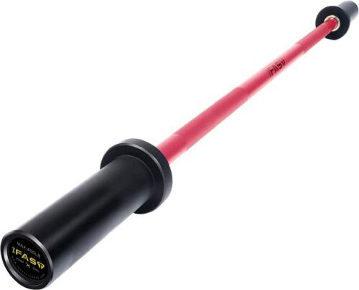 Pink Olympic Barbell Bar, 4Ft Solid Chrome Weight Bar with Bearings, 400Lbs Capacity Weightlifting Bar for Home Gym Workout Strength Training Squat, Suitable for 2-Inch Plates