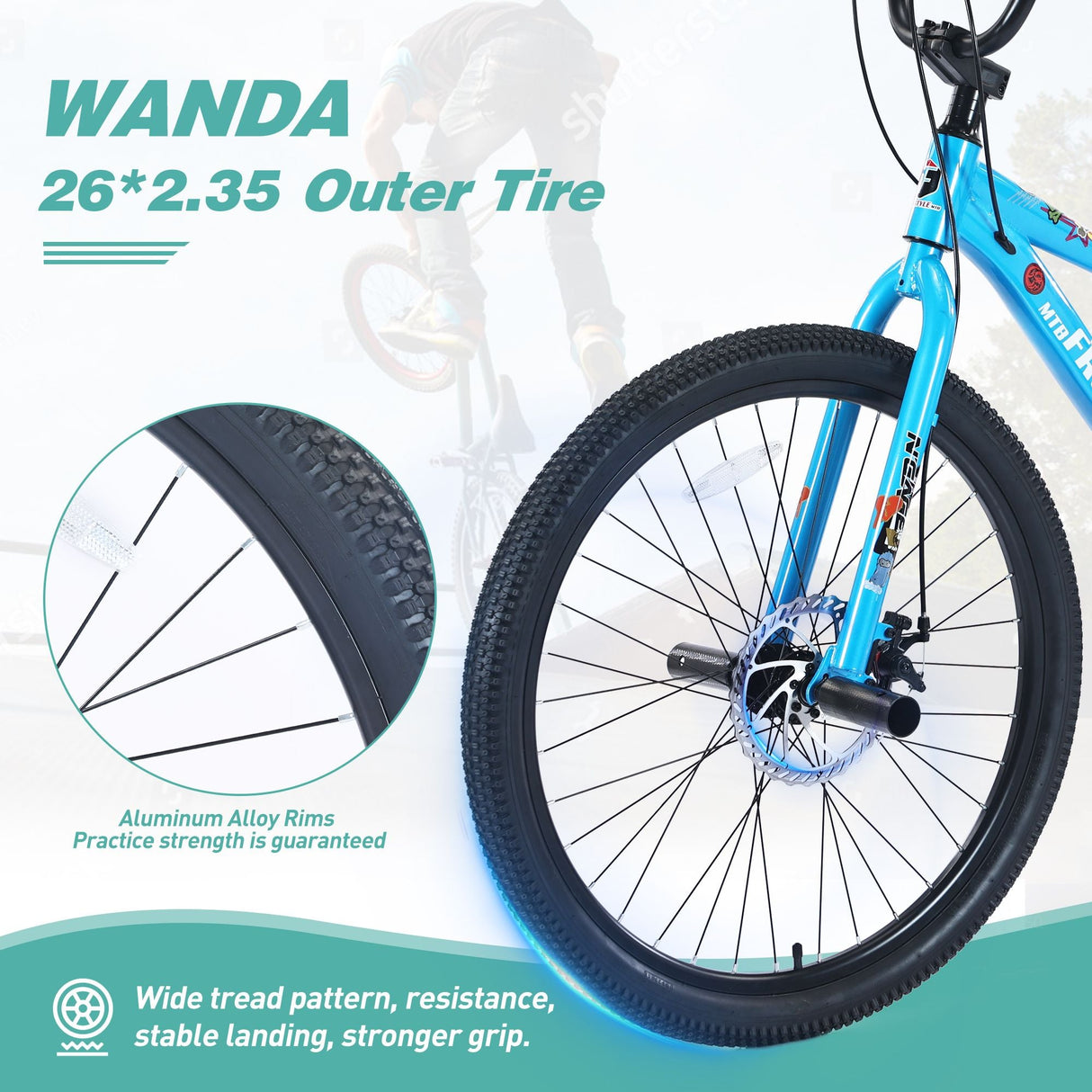 26 Inch Freestyle Kids Bicycle with Double Disc Brakes for Ages 12+ - Perfect for Boys and Girls