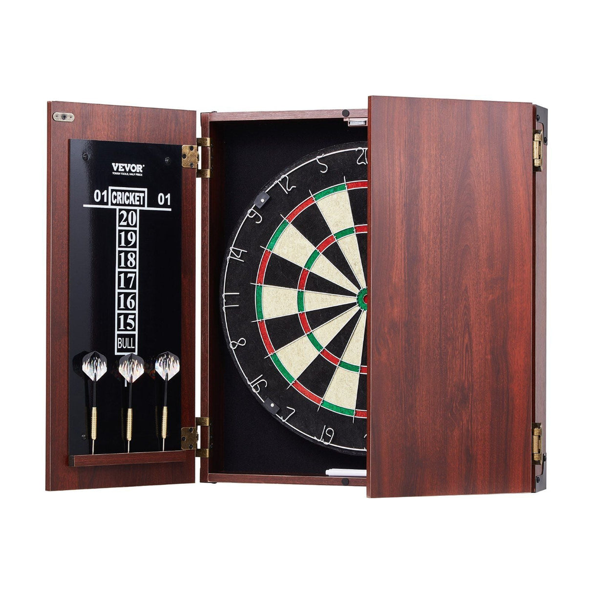 Dartboard and Cabinet Set Official Size Complete dart board Accessory Steel Tip Dart