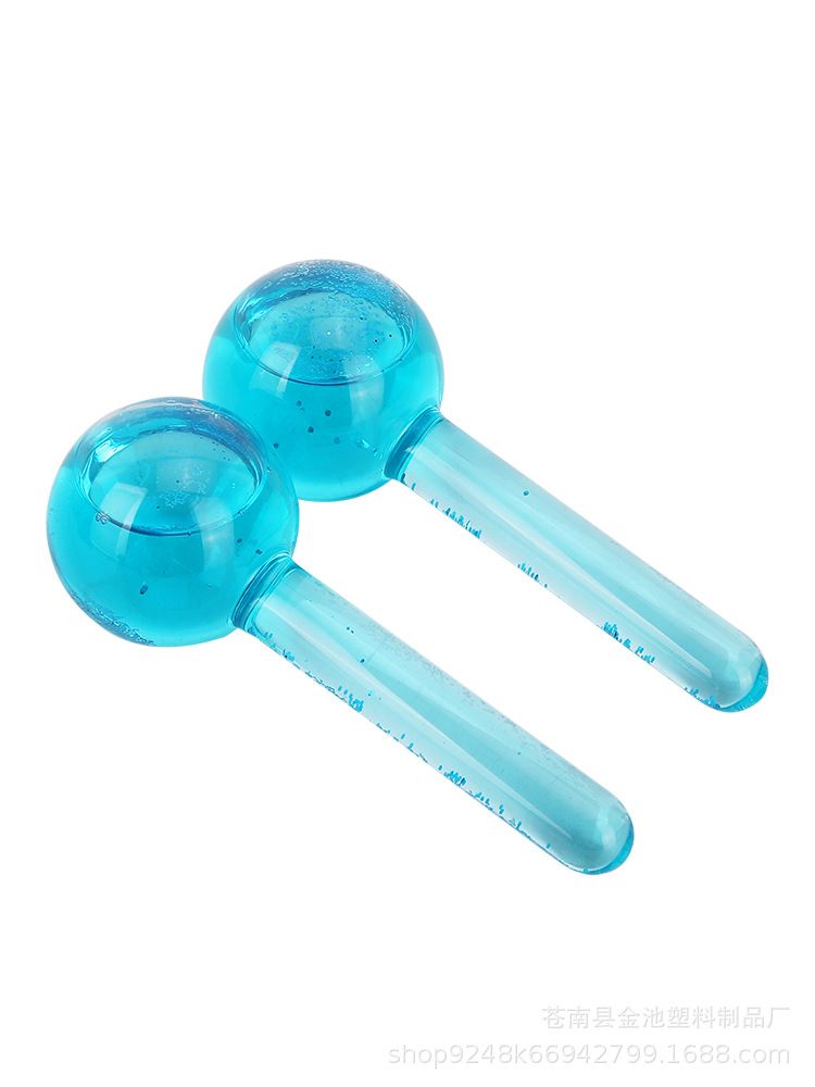1 Pair Facial Globes Cooling Roller Ball for Face Eye Massage Beauty Ice Hockey Energy Crystal Ball Water Wave Skin Care Device