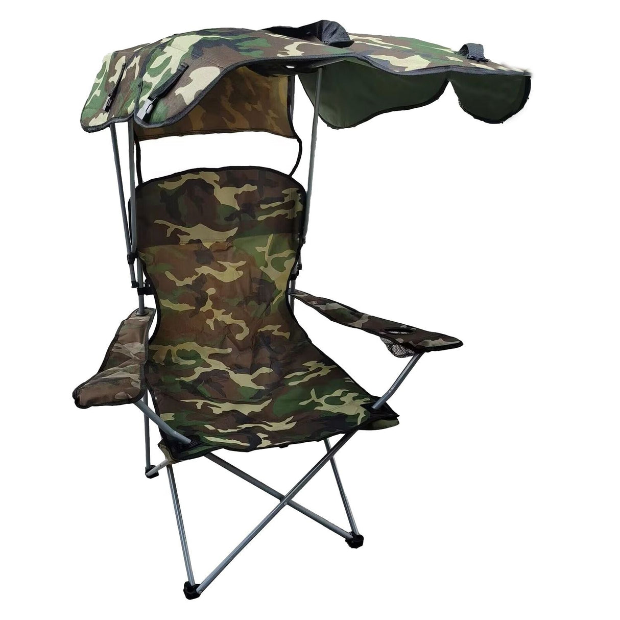 Portable Camping Chair with Adjustable Canopy - Lightweight Folding Design for Sunshade