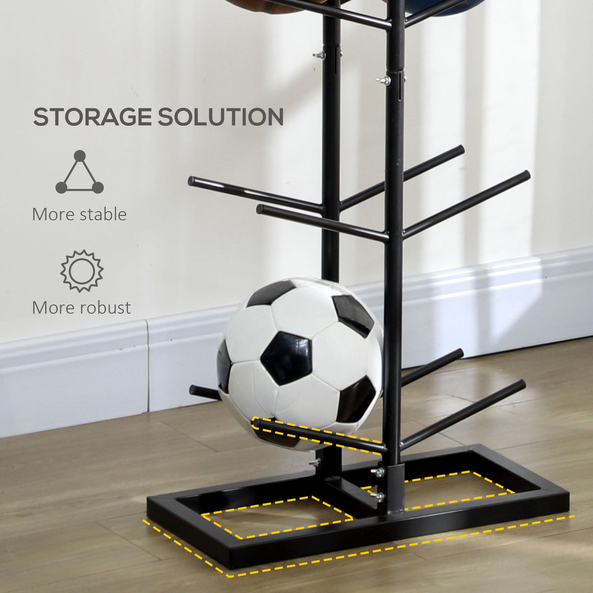 Soozier Vertical Basketball Rack, 12-Ball Capacity Organizer for Gym & Garage