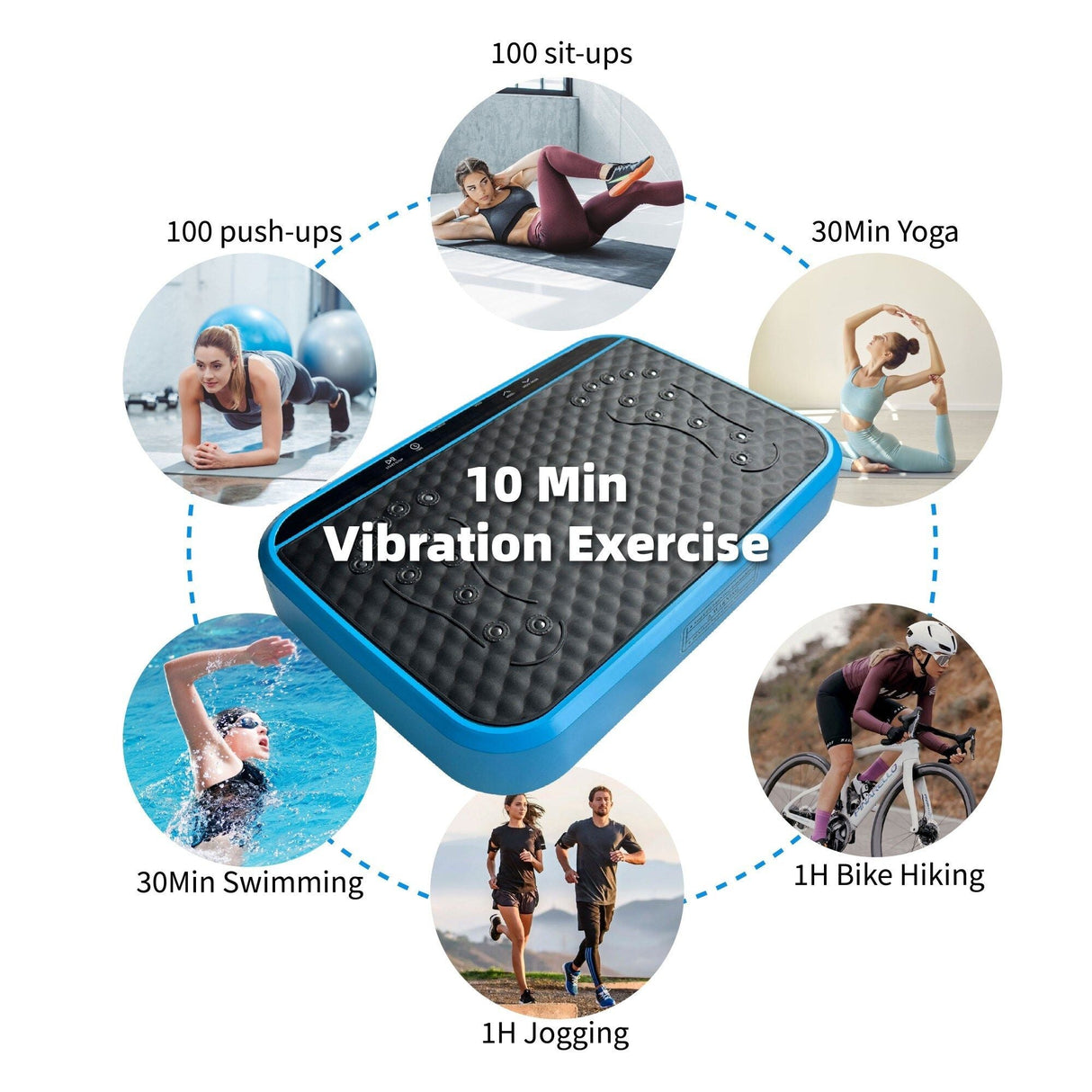Vibration Plate Exercise Machine, Whole Body Fitness Platform for Lymphatic Drainage, Vibrating Shaker Board with 120 Speed Levels, Weight Loss and Fat Burner Workout Equipment for Women and Men