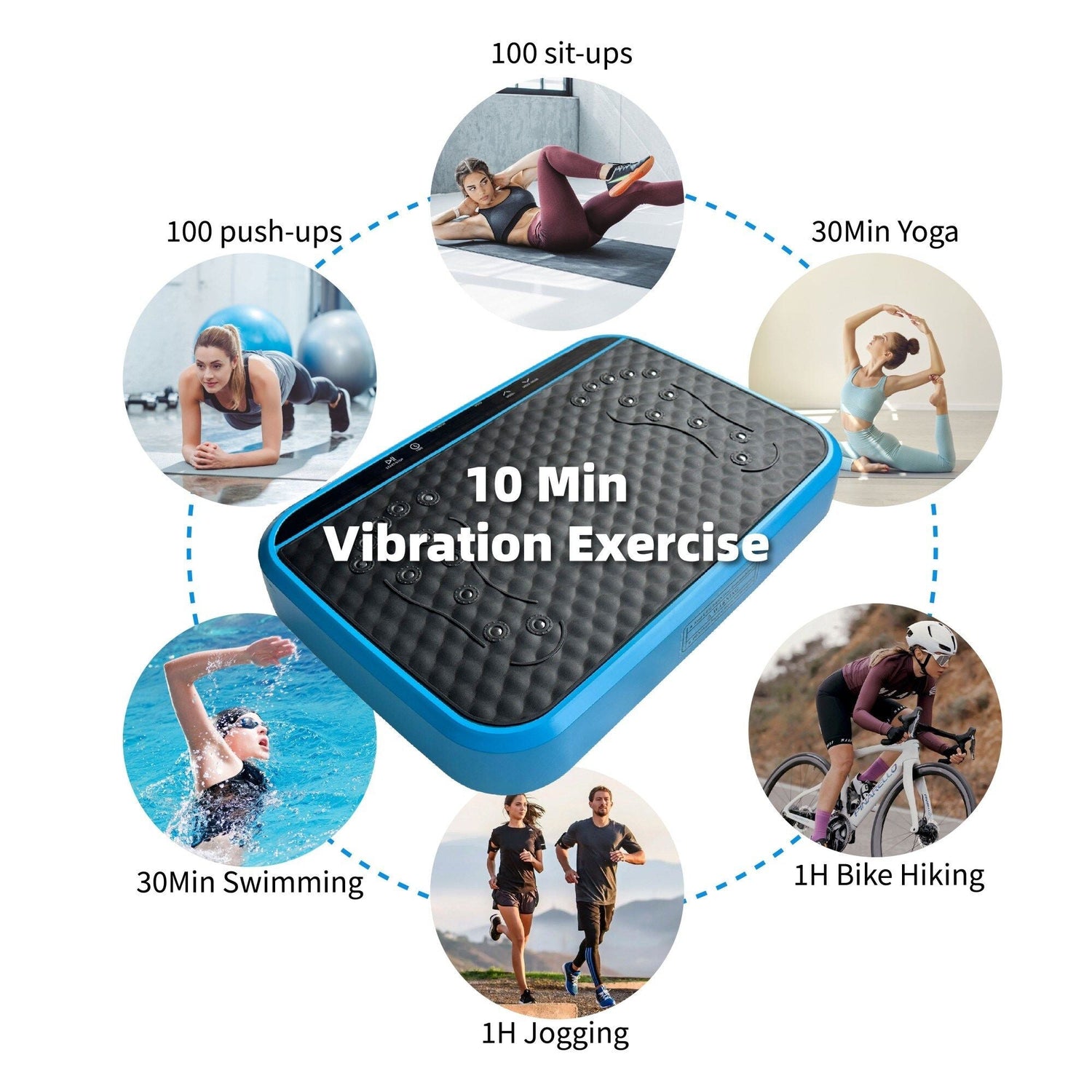 Vibration Plate Exercise Machine, Whole Body Fitness Platform for Lymphatic Drainage, Vibrating Shaker Board with 120 Speed Levels, Weight Loss and Fat Burner Workout Equipment for Women and Men