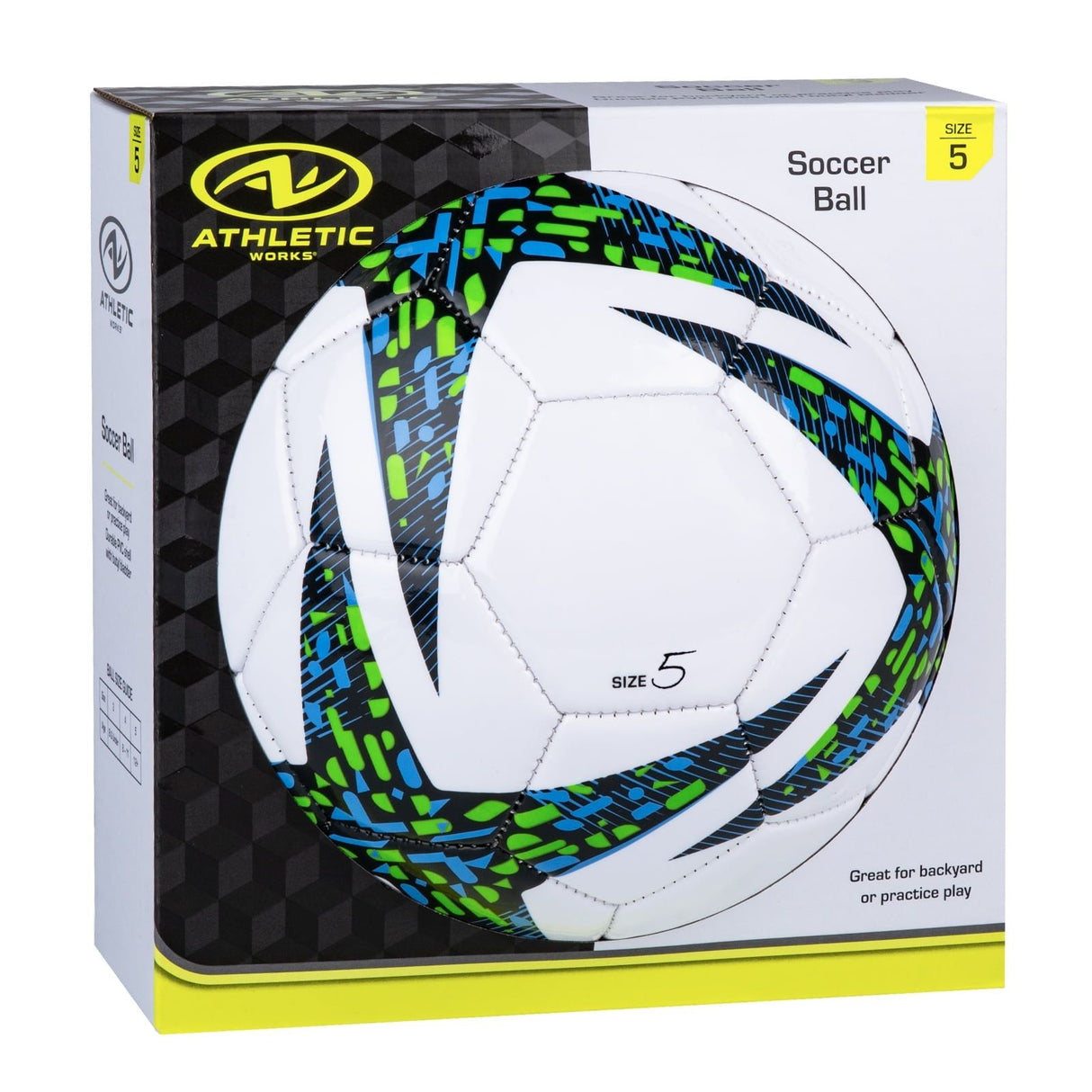Size 5 Blue Soccer Ball for Kids Ages 12+, Soft TPU Cover & Air-Retaining Bladder – Ideal for Practice, Games & Training