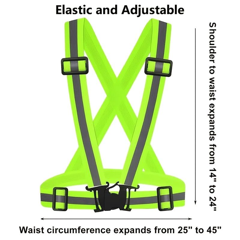 Highlight Reflective Straps; Clothing Adjustable Safety visibility Vest; hi vis vest Elastic Band for Adults and Children; Night Running Riding Gear