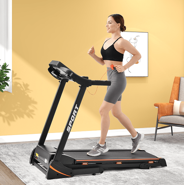 330LBS Folding peloton Treadmill Aerobic Training 14.8KM/h Running Fitness LCD Display 5in 3.5HP motor, Medium Treadmill Home / Office adult men and women