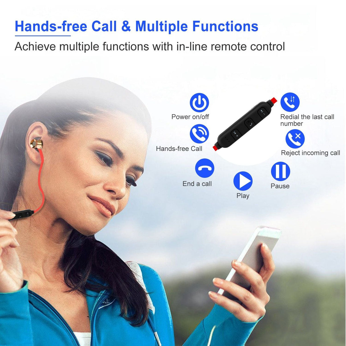 Sport Headsets Wireless V4.1 In-Ear Stereo Headphones Sweat-proof Running Earbuds