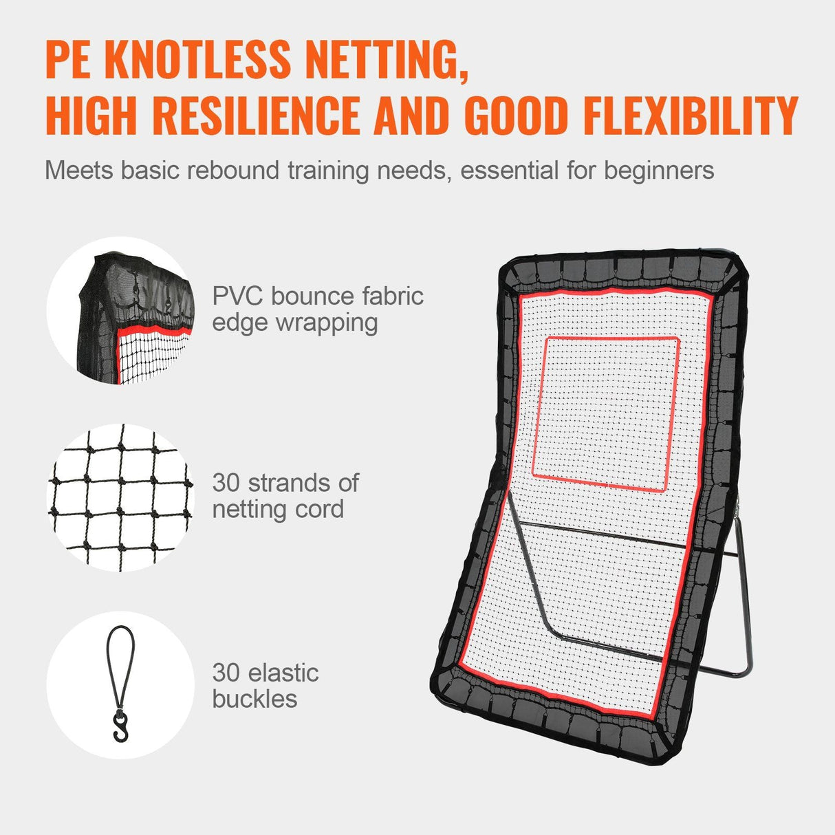 Lacrosse Rebounder for Backyard, 4x7 Ft Volleyball Bounce Back Net,