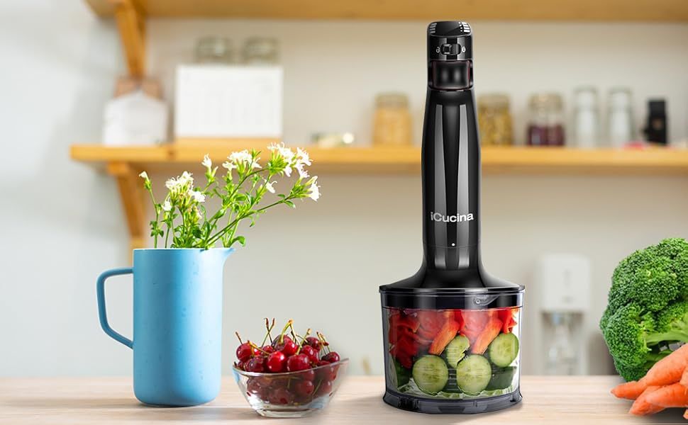 4-in-1 iCucina Immersion Blender with Variable Speed Control