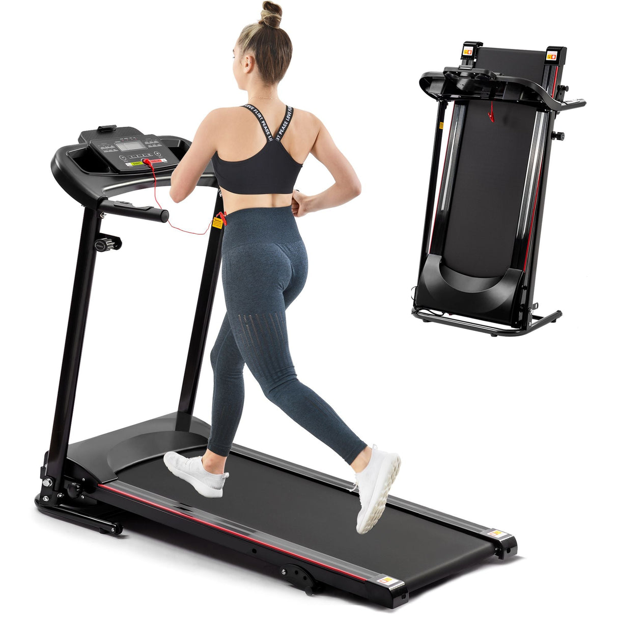 FYC Folding Treadmills for Home with Bluetooth and Incline, Portable Running Machine Treadmills Foldable for Exercise Home Gym Fitness Walking Jogging