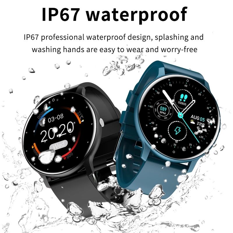 New Smart Watch Men Full Touch Screen Sport Fitness tracker IP67 Waterproof Bluetooth for Android iOS smartwatch Men+box