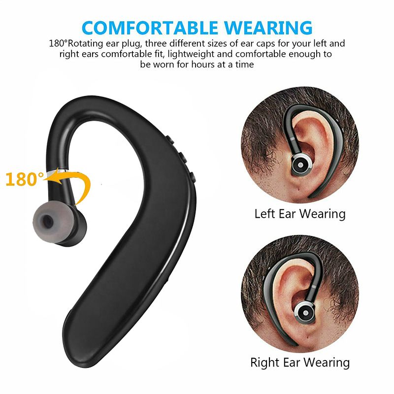 Wireless earbuds with microphone for all smartphones; hands-free sports headphones with Bluetooth connection and microphone