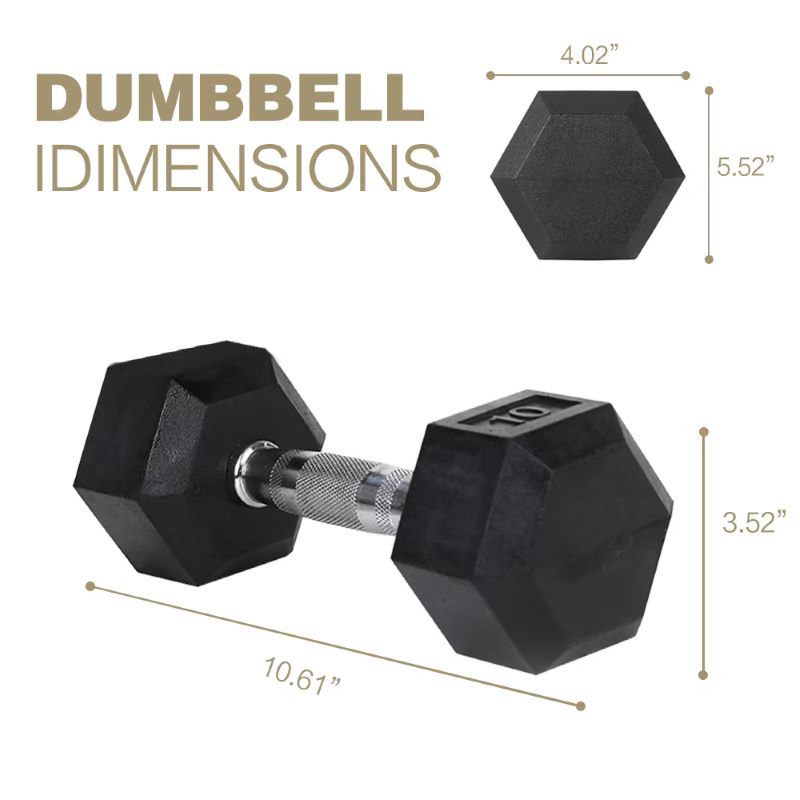 HDRS Rubber Coated Dumbbell with Contoured Chrome Handle