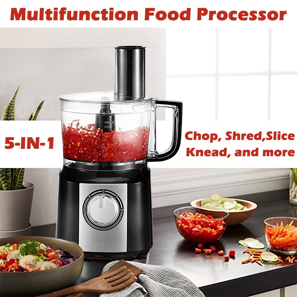 All-in-One 600W Food Processor and Mixer with 10-Cup Capacity for Chefs