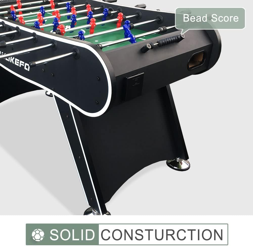 Foosball Table Arcade Games: soccer Tables Adult Size for Home, Game Room, Bar - Competition Sized Football Table w/ 2 Balls, 2 Drink Holders, Table Soccer Game for Kids and Adults