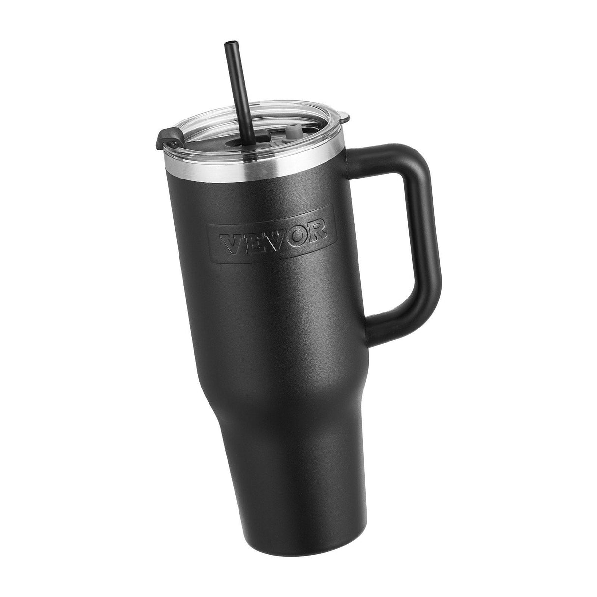40 oz tumbler Insulated rambler Stainless Steel Coffee Cup Handheld Black
