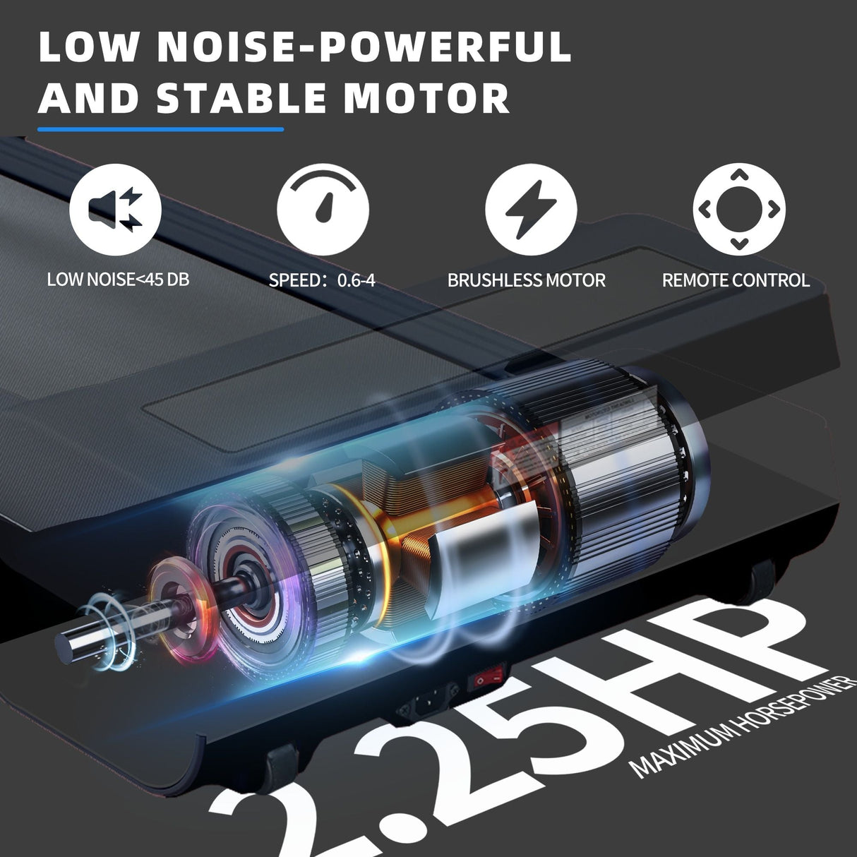 Compact High-Efficiency Brushless Motor Treadmill with LED Display for Home Fitness