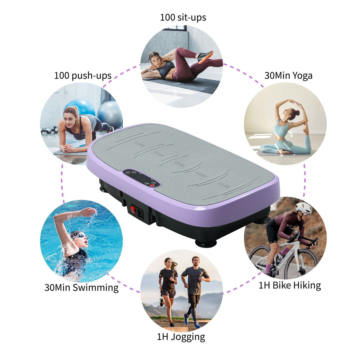 Vibration Plate Fitness Platform, Whole Body Exercise Machine for Lymphatic Drainage, Shaking Workout Board with 120 Speed Levels, Fat Burner and Weight Loss Equipment for Men and Women.