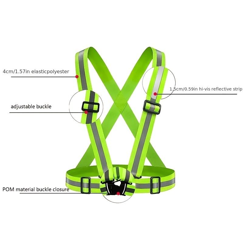 Highlight Reflective Straps; Clothing Adjustable Safety visibility Vest; hi vis vest Elastic Band for Adults and Children; Night Running Riding Gear