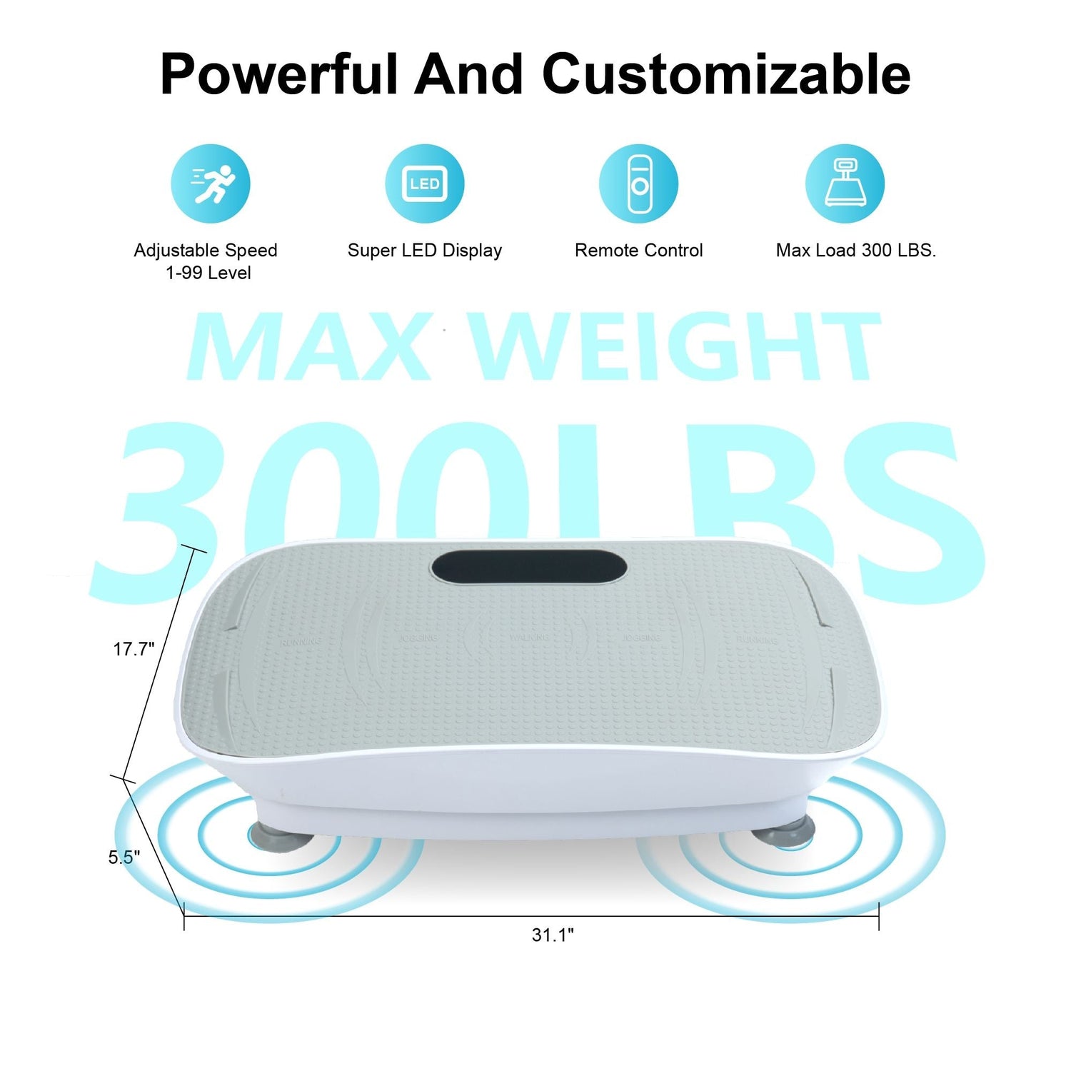 Silent Vibration Platform Crazy Fitness Massage 10-Frequency Weight Loss & Fat Burner Body Shaking Machine For Unisex Grey033