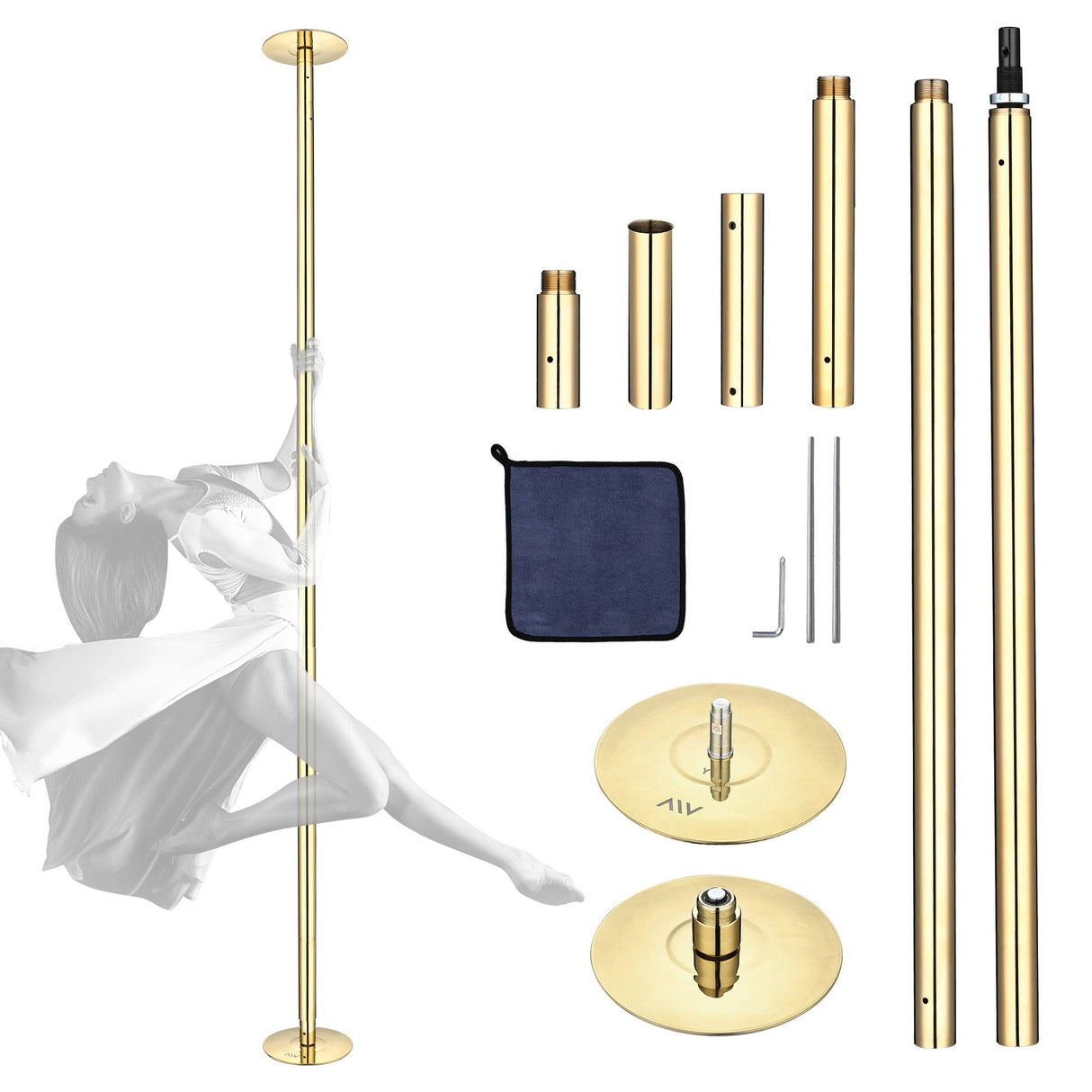 9.25FT Dance Pole, Golden stripper pole