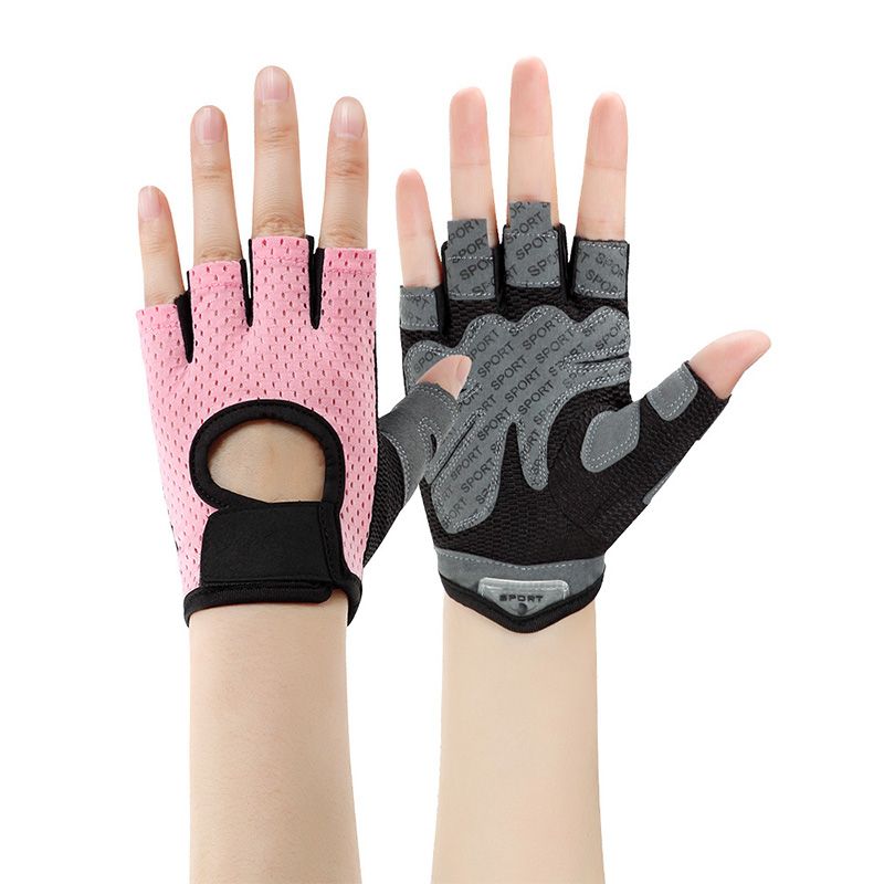 Gym Gloves, Women Yoga Weightlifting gloves   Breathable Half Finger Anti-Slip Pad Bicycle Cycling Glove Sport Exercise Equipment