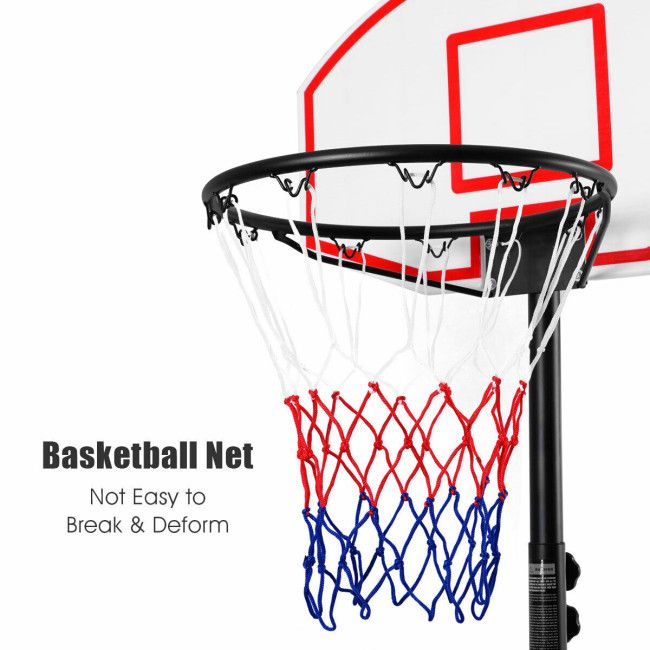 Portable Adjustable Basketball Hoop with Wheels for Easy Movement