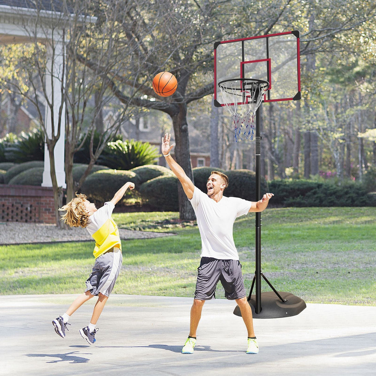Adjustable Portable Basketball Hoop with 32" Backboard for Indoor & Outdoor Play 7.5ft - 9.2ft