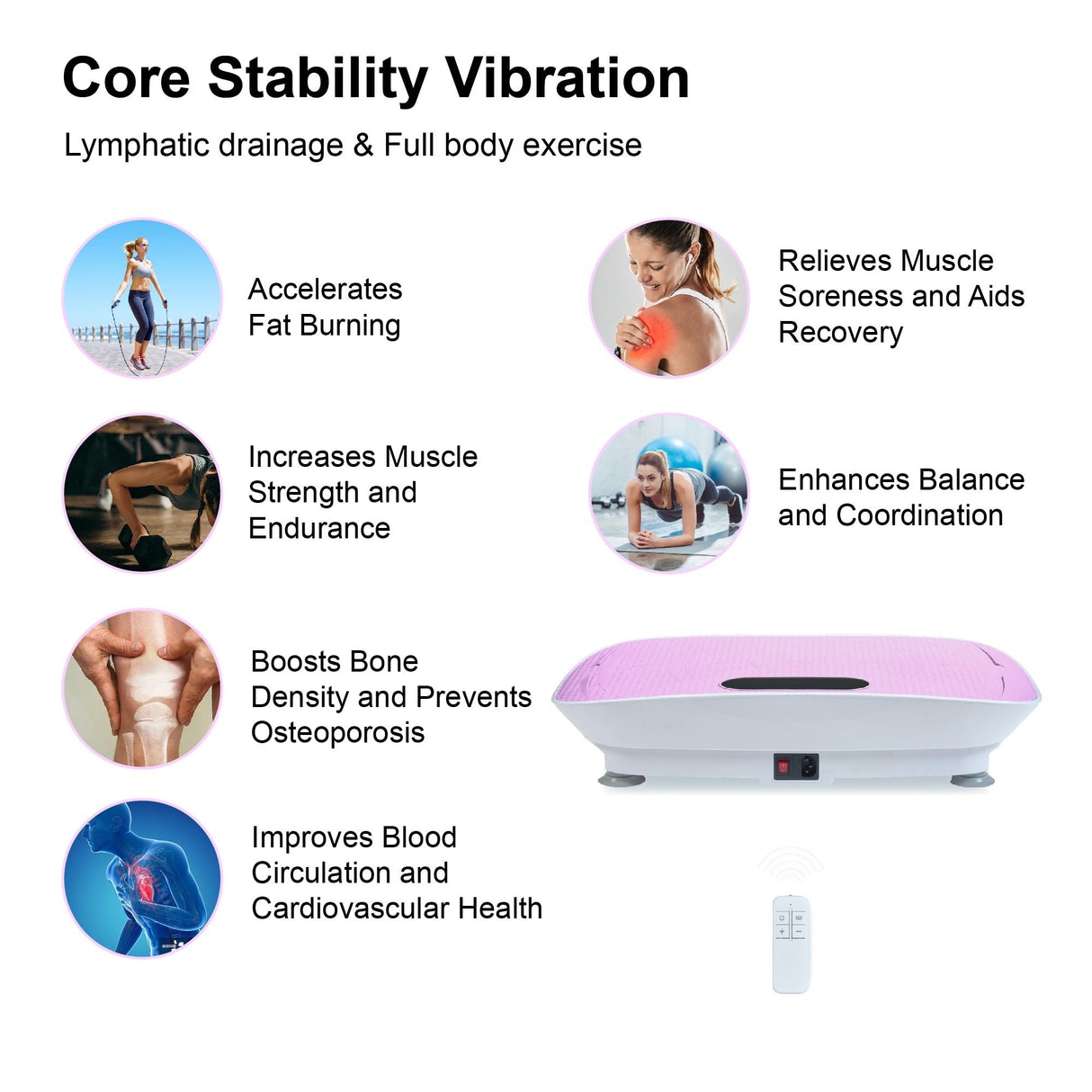 Silent Vibration Plate Crazy Fitness Massage 10-Frequency Weight Loss & Fat Burner Body Shaking Machine For Unisex Pink