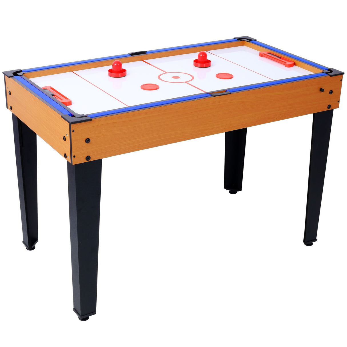 5-in-1 Multi-Game Table - Billiards, Push Hockey, Foosball, Ping Pong, and Basketball brown /blue